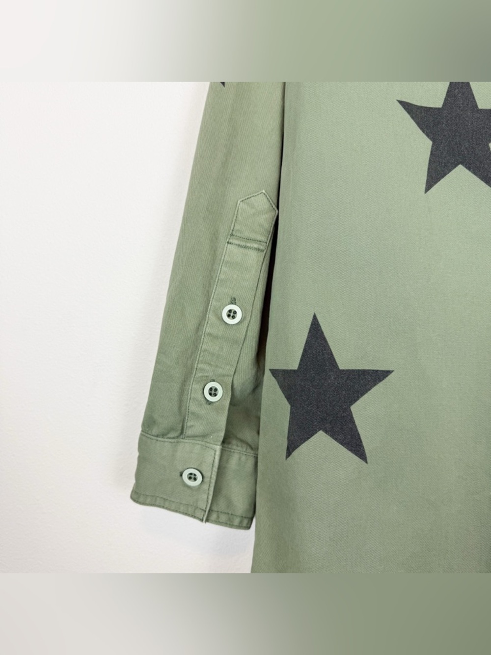 Pistola Camilo Military Jacket Royal Honor Green Stars Shacket Size Small - Picture 11 of 13
